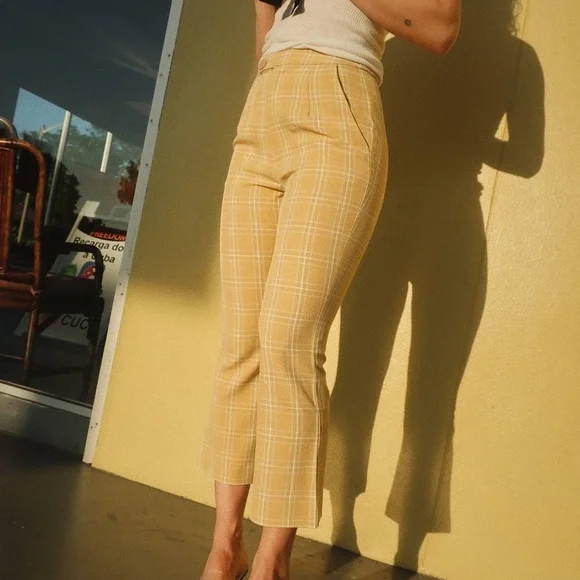 Yellow Flared Pants - Petite Studio NYC - Picture 2 of 6